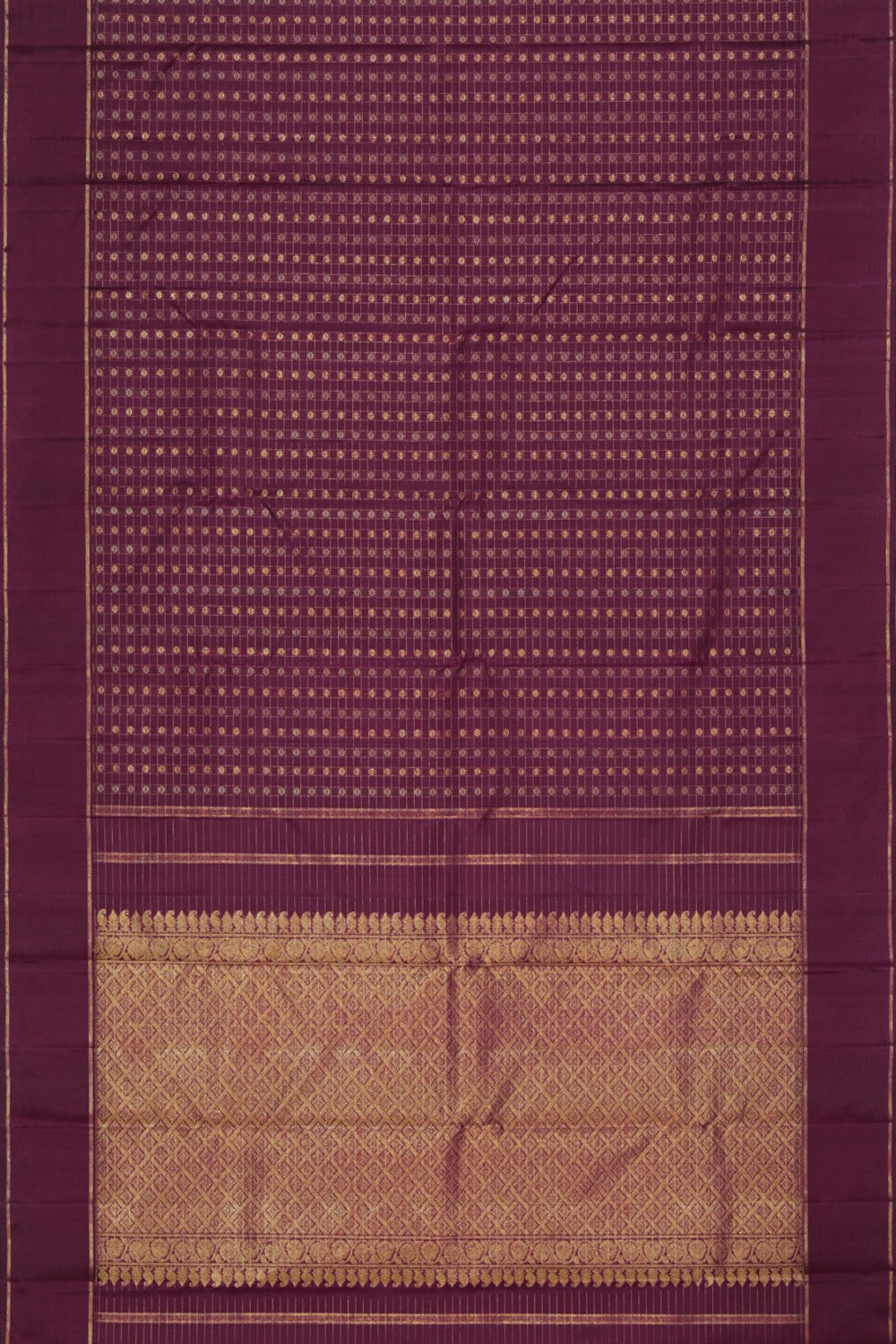 Image of Kanchipuram Silk Plum Violet Saree